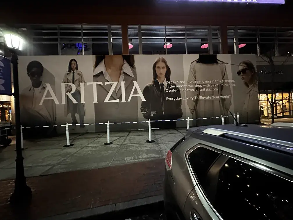 Aritzia coming soon hoarding graphics