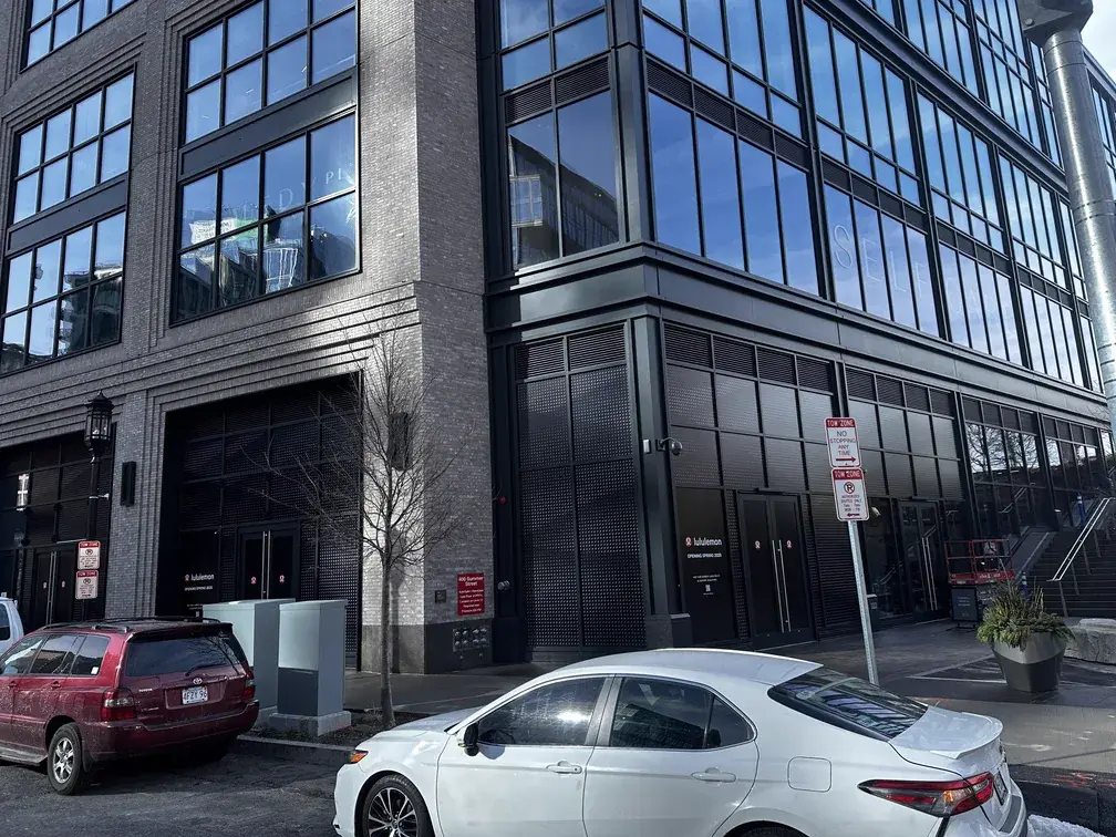 lululemon storefront build-out at 400 Summer Street, Boston